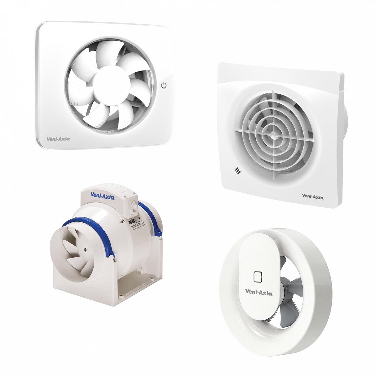 Vent-Axia Supra 125HT Badkamerventilator - Toiletventilator Met Vochtsensor En Timer Voorzien Van Trekkoord